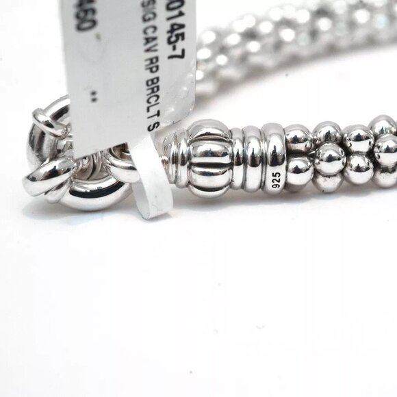 LAGOS Signature Silver Caviar Bracelet I 9mm 925 Sterling Sz M 7.5" Unisex  NWT - Picture 9 of 15